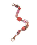 Hand Linked Copper Bracelet - Eclectic Sunset Colors -