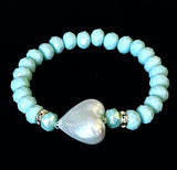 Mint Green Chunky Heart Bracelet