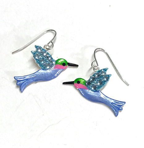 Hummingbird Earrings - Pastel - Hummingbird Jewelry - Nature Jewelry - Colorful Earrings