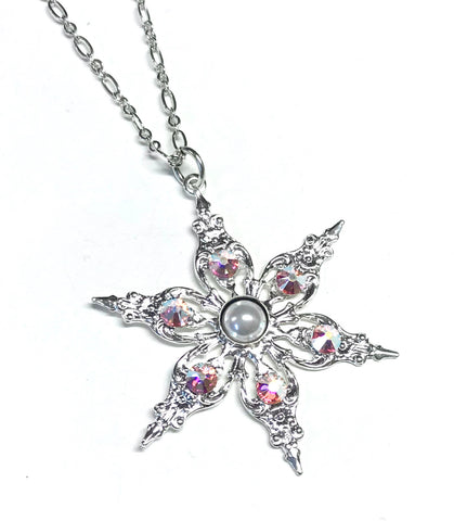 snowflake necklace with crystal AB Accents
