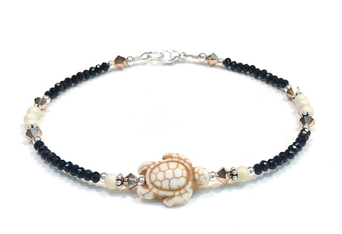 Turtle Ankle Bracelet - Anklet - Beach Anklet- Sterling Silver - Hurstjewelry